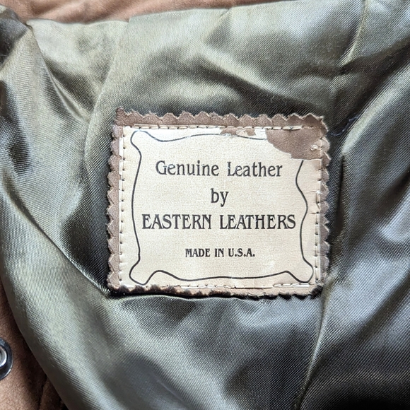 Vintage Natural Leather Bomber Aviation Motorcycle Jacket Tan Brown Size… - Picture 13 of 14